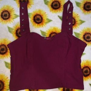 burgundy crop top